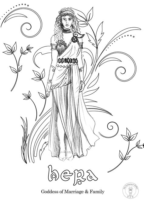 greek gods and goddesses with mermaids coloring page